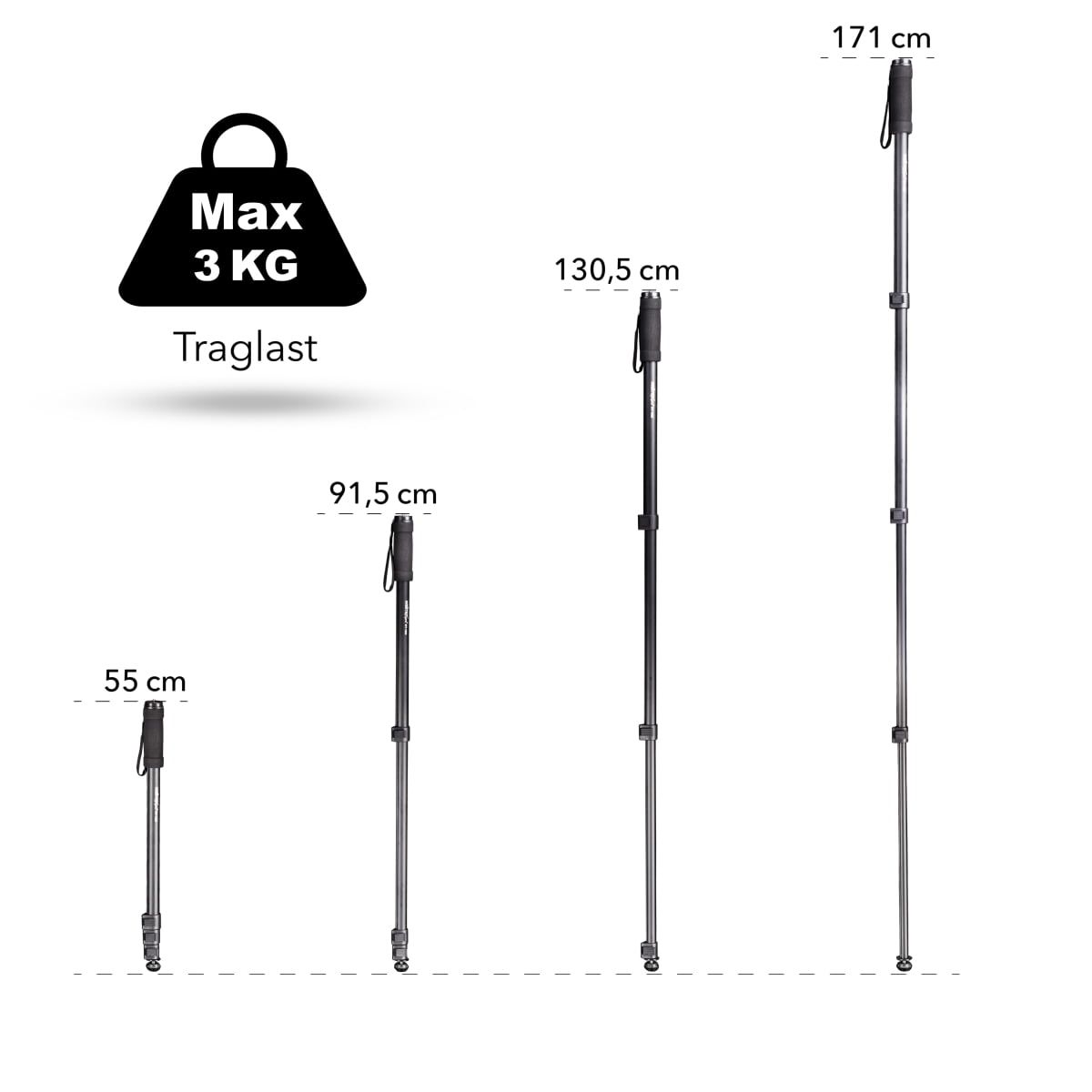 WT-1003 Basic Einbeinstativ Tragkraft 3kg