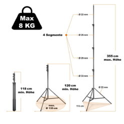 Lampenstativ AIR 355 120-355cm