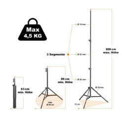 Lampenstativ AIR 200 89-200cm