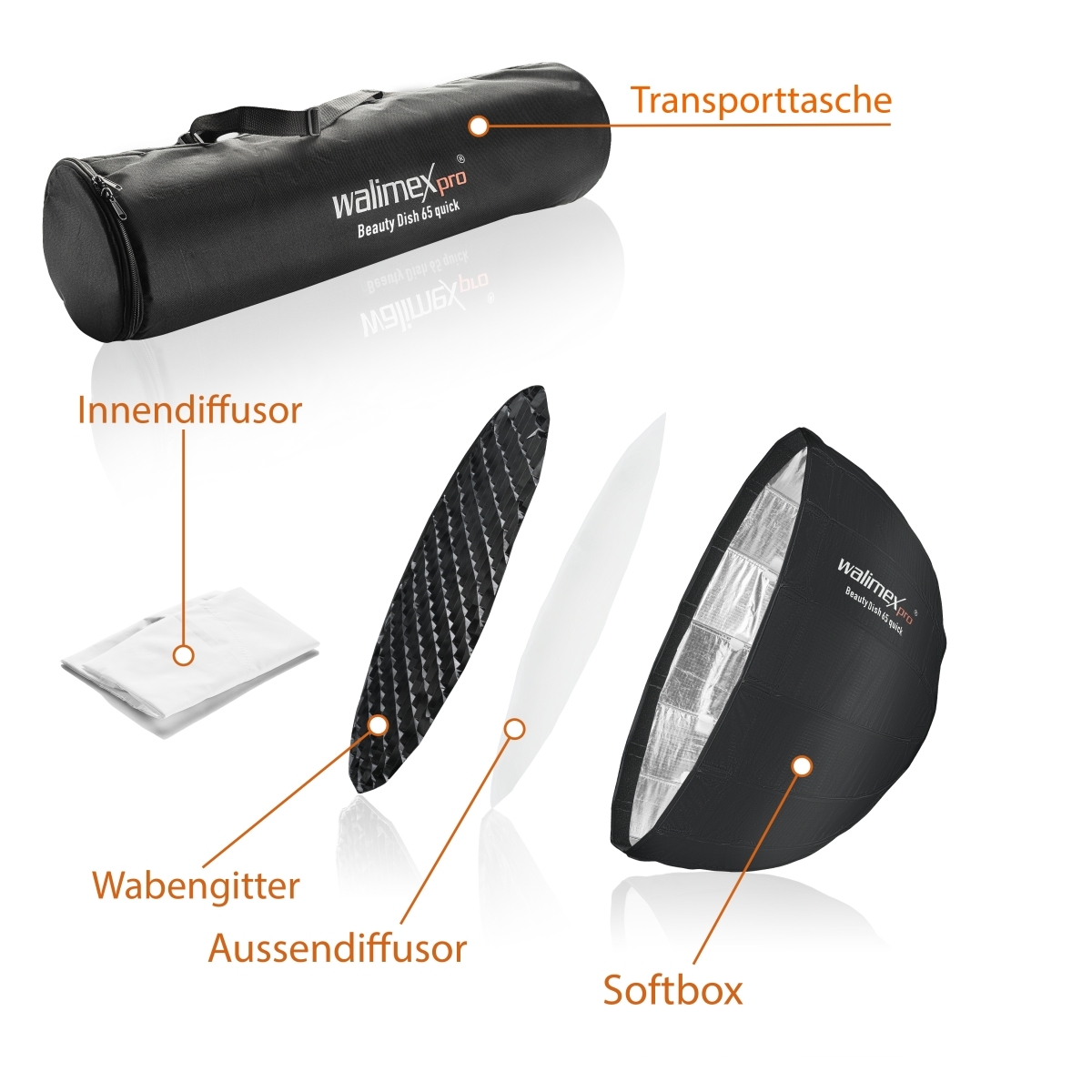 Beauty Dish Softbox QA ⌀65 Universal