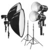 LED ML60 Duo Set Leuchten, Softboxen, Stative