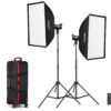 LED SL100Bi  Duo Set 2er Set mit Softboxen, Stative, Tasche