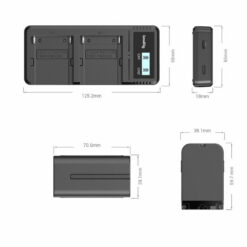 NP-F Ladegerät & Akkus 2x 7800mAh