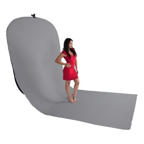Falthintergrund grau 150x400cm 150x400cm, mit Schleppe